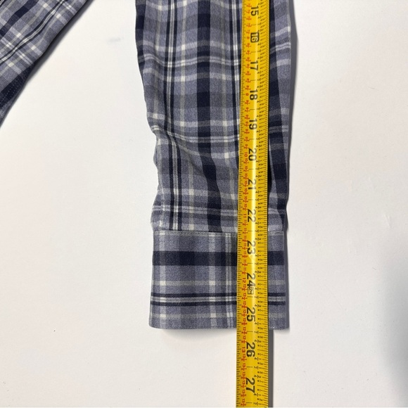 Men’s 1901 Trim Fit Stretch Flannel Blue Gray White Plaid Button Down Large - Picture 11 of 11